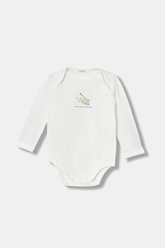 Dječaci Bodi za bebe United Colors of Benetton 2-pack 3DKAAB00U.W.Seasonal bijela