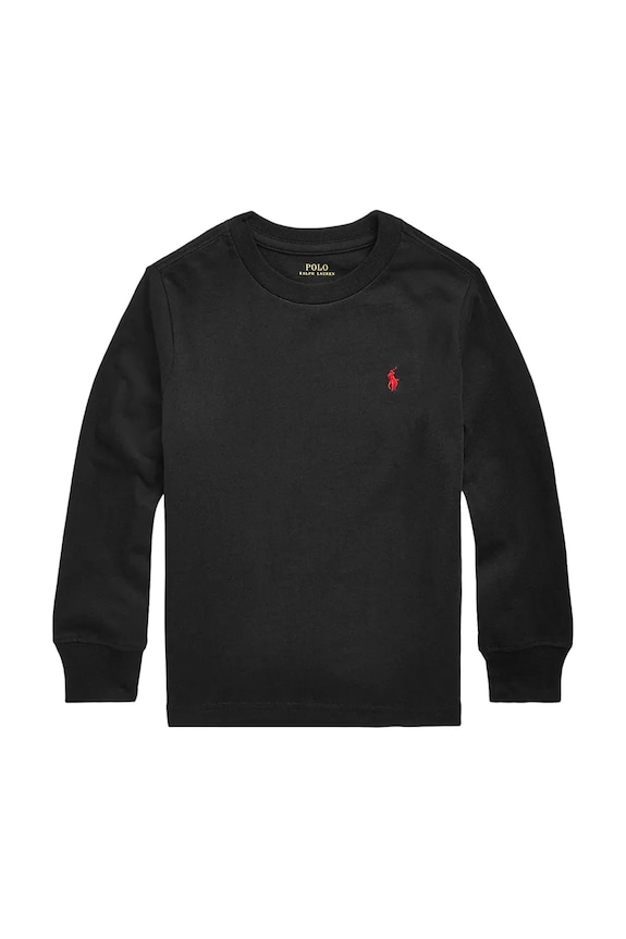 Polo Ralph Lauren longsleeve din bumbac uni negru 322843804001