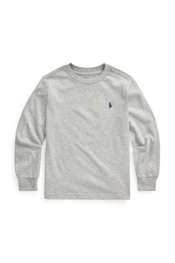 Παιδικό βαμβακερό μακρυμάνικο Polo Ralph Lauren μελανζέ γκρί 322843804005