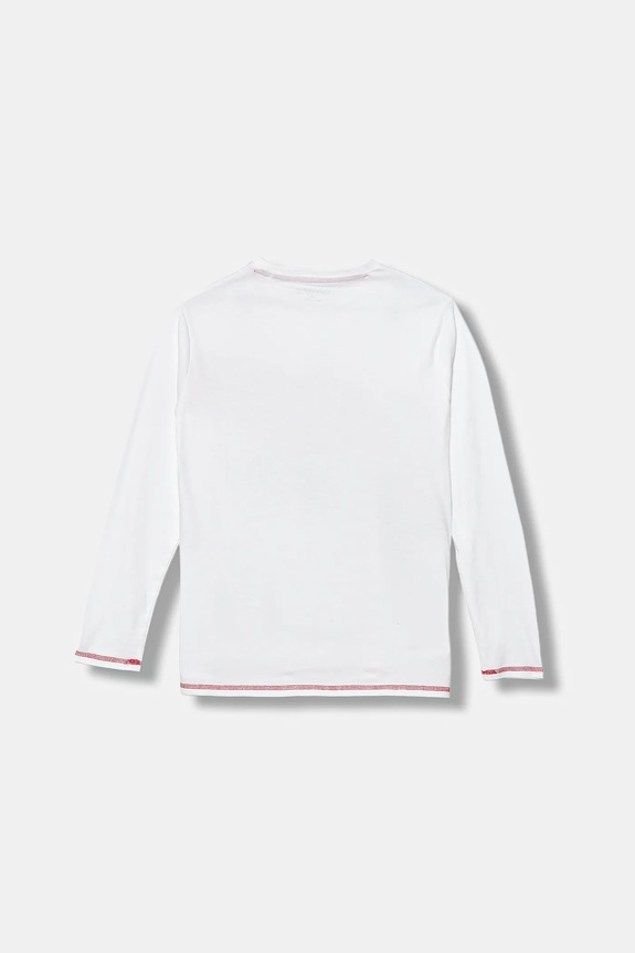 Guess longsleeve bawełniany dziecięcy L5YI00.K8HM4.9BYA biały AW25