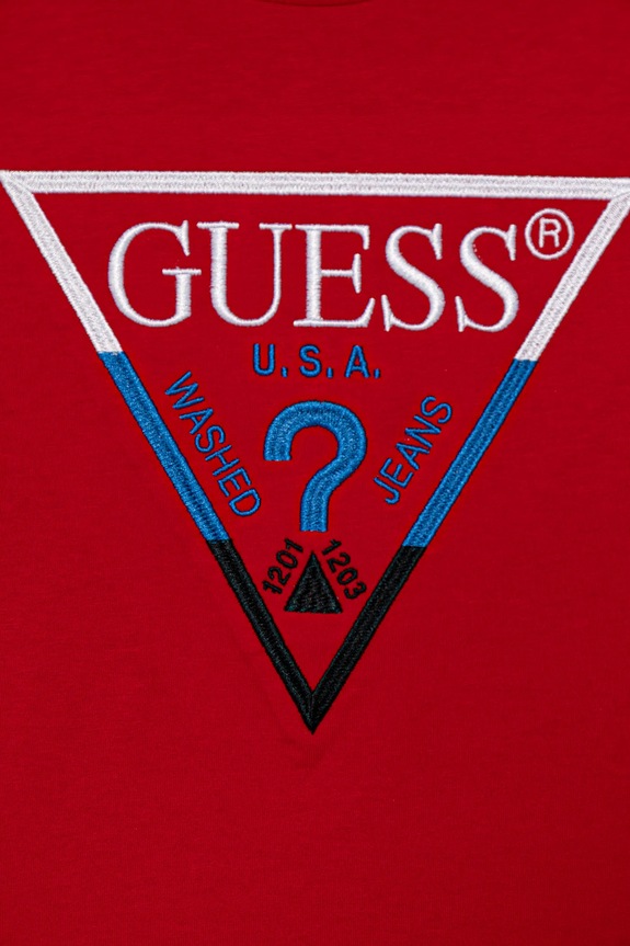 Chłopiec Guess longsleeve bawełniany dziecięcy L5YI06.K8HM4.9BYA czerwony