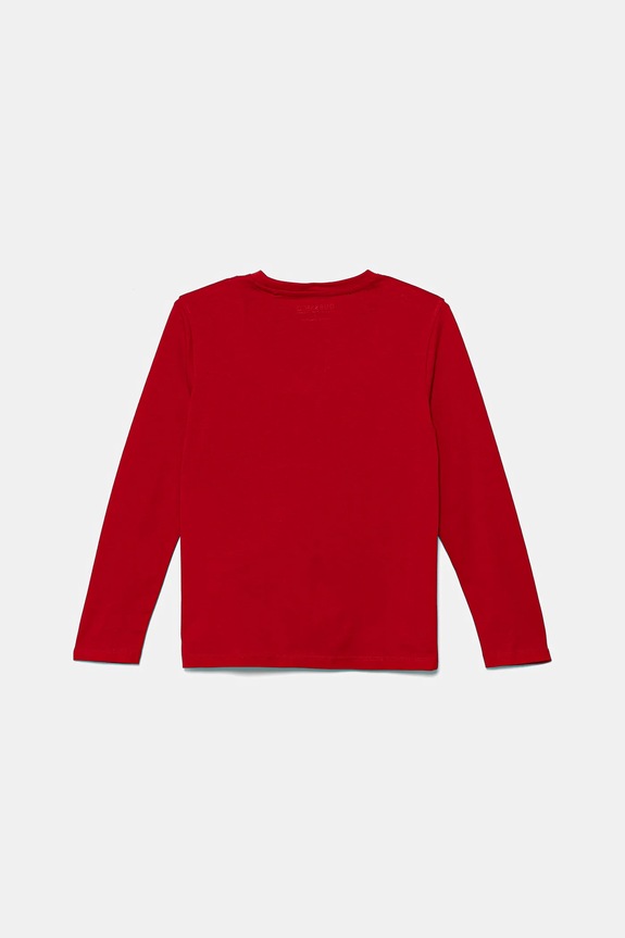 Guess longsleeve bawełniany dziecięcy L5YI14.K8HM4.9BYA czerwony AW25