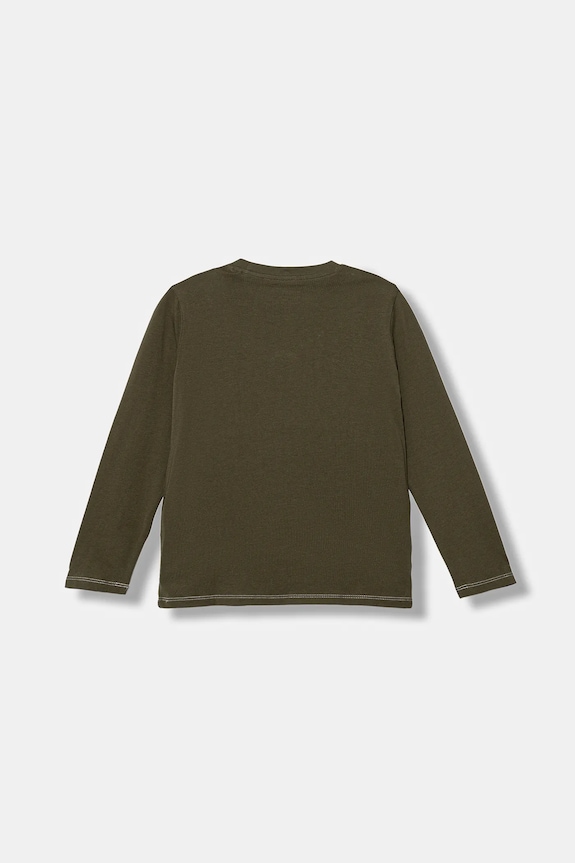 Guess longsleeve bawełniany dziecięcy N5YI15.K8HM4.9BYA zielony AW25