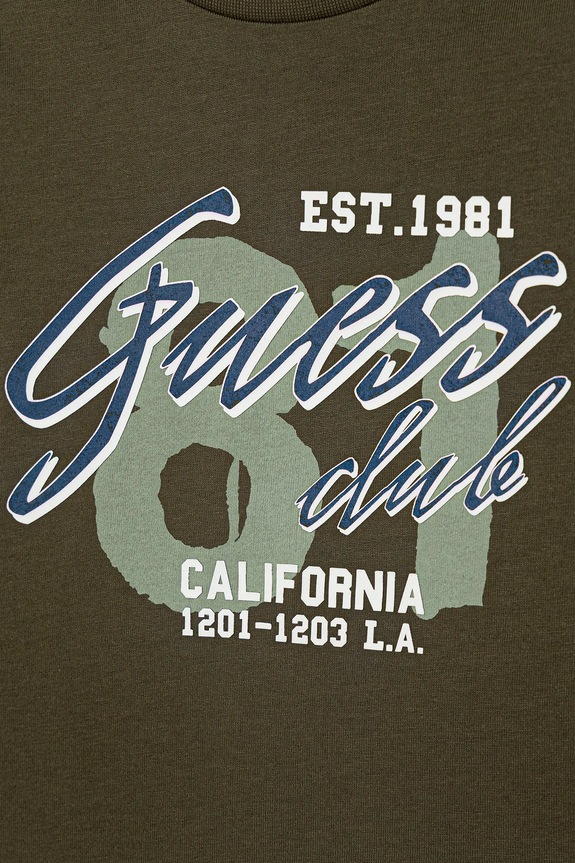Chłopiec Guess longsleeve bawełniany dziecięcy N5YI15.K8HM4.9BYA zielony