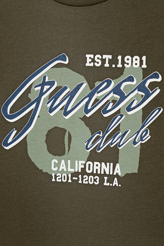 Chłopiec Guess longsleeve bawełniany dziecięcy N5YI15.K8HM4.9BYA zielony