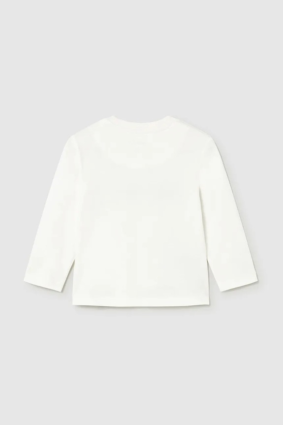 Mayoral longsleeve bawełniany 108.3D.Baby.9BYA beżowy AW25