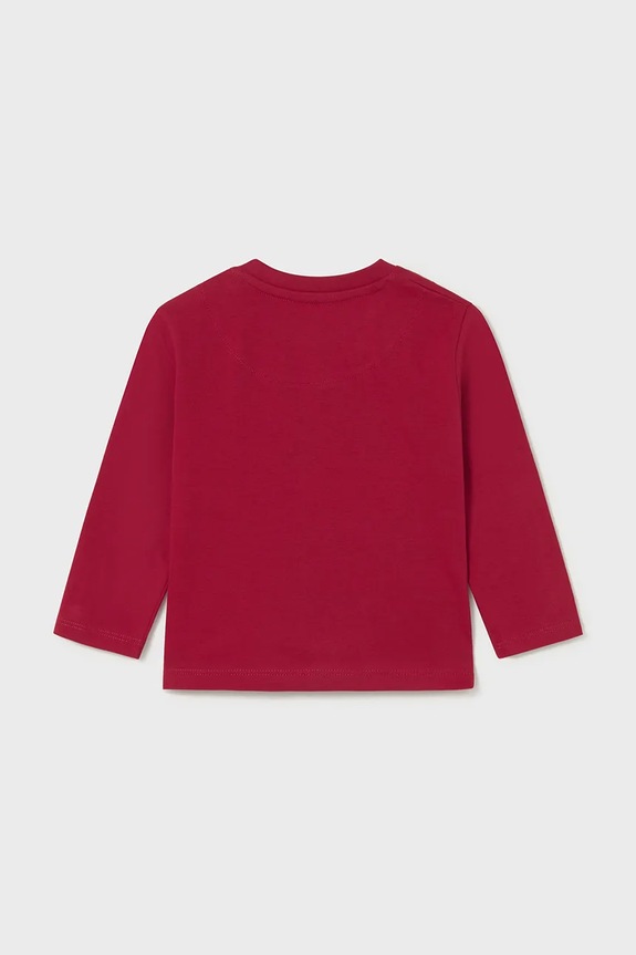 Mayoral longsleeve din bumbac 108.3D.Baby.9BYA rosu AW25