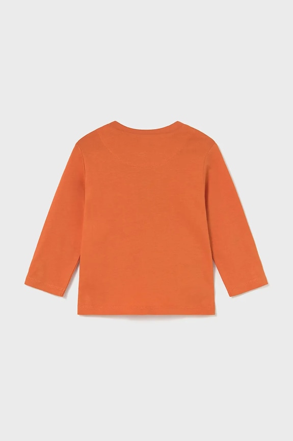 Mayoral longsleeve bawełniany niemowlęcy 2063.3B.Baby.9BYA pomarańczowy AW25