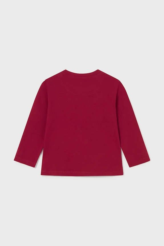Βαμβακερή μπλούζα με μακριά μανίκια Mayoral 2066.3C.Baby.9BYA κόκκινο AW25