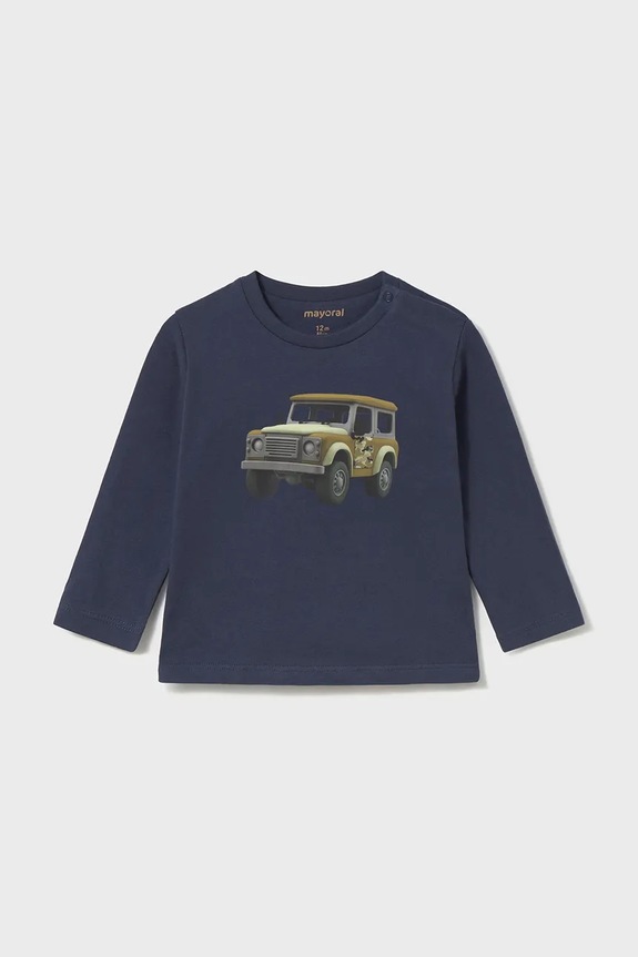 Mayoral longsleeve bawełniany okrągły granatowy 2066.3C.Baby.9BYA