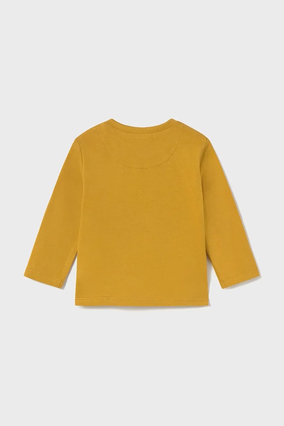 Mayoral longsleeve bawełniany dziecięcy 2069.3D.Baby.9BYA żółty AW25
