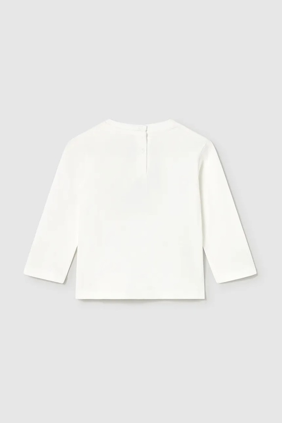 Mayoral longsleeve bawełniany dziecięcy 2072.3F.Baby.9BYA biały AW25