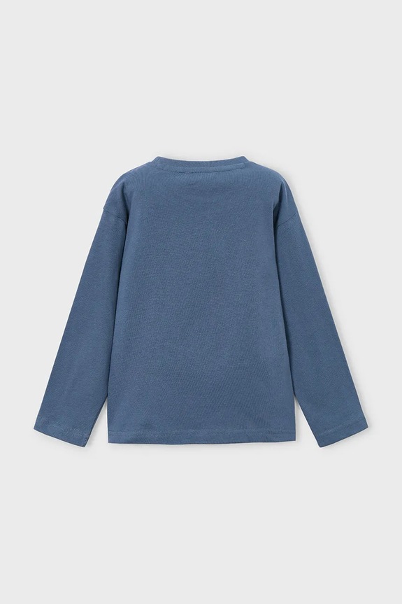 Mayoral longsleeve bawełniany 4074.5A.Mini.9BYA niebieski AW25