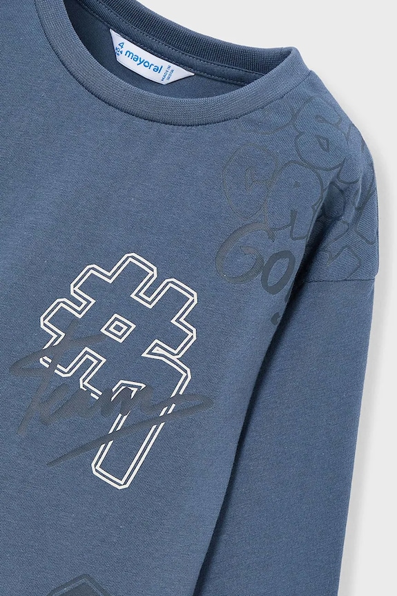 Chłopiec Mayoral longsleeve bawełniany 4074.5A.Mini.9BYA niebieski