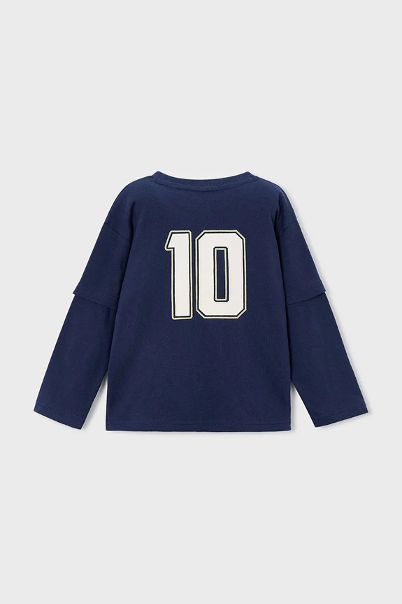 Mayoral longsleeve bawełniany 4075.5A.Mini.9BYA niebieski AW25