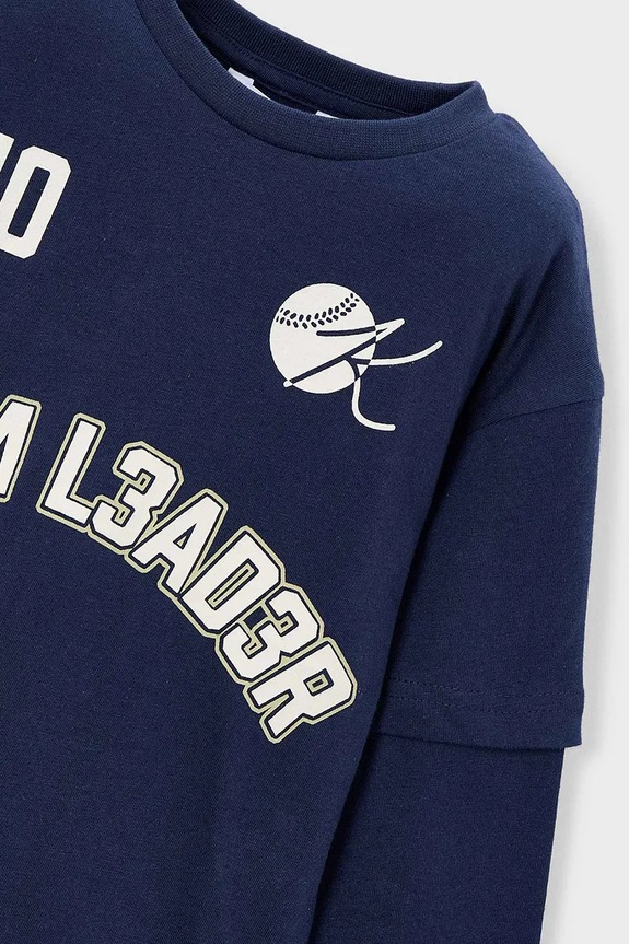 Chłopiec Mayoral longsleeve bawełniany 4075.5A.Mini.9BYA niebieski