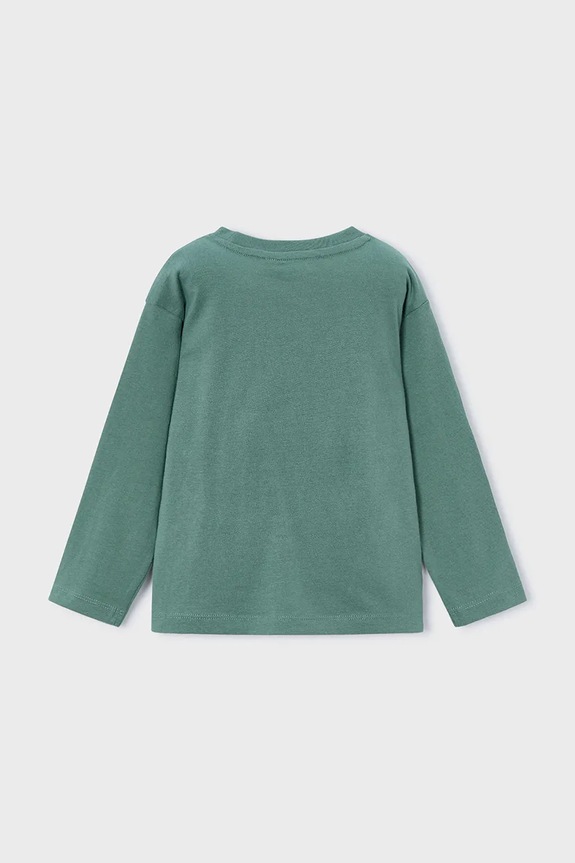 Βαμβακερή μπλούζα με μακριά μανίκια Mayoral 4080.5B.Mini.9BYA πράσινο AW25