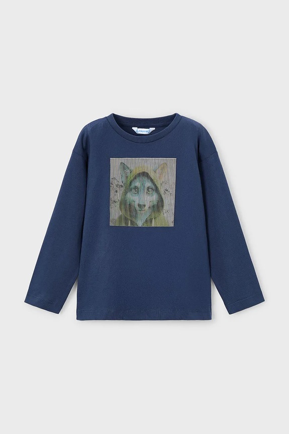 Mayoral longsleeve din bumbac bumbac albastru 4081.5C.Mini.9BYA