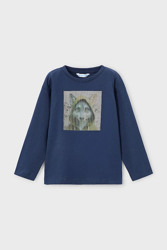 Mayoral longsleeve din bumbac bumbac albastru 4081.5C.Mini.9BYA