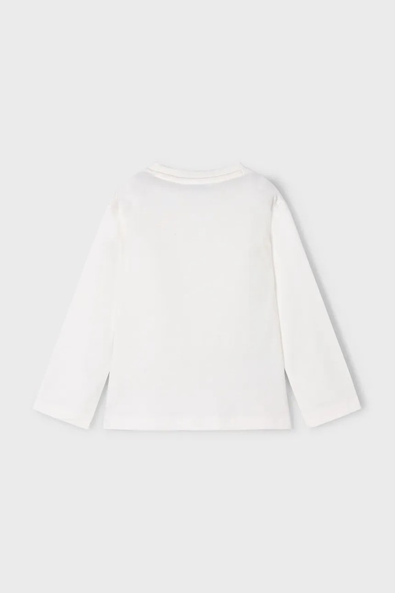 Băieți Mayoral longsleeve din bumbac pentru copii 4086.5D.Mini.9BYA alb