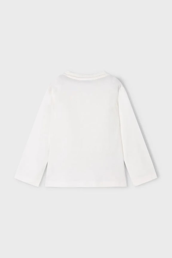 Băieți Mayoral longsleeve din bumbac pentru copii 4086.5D.Mini.9BYA alb