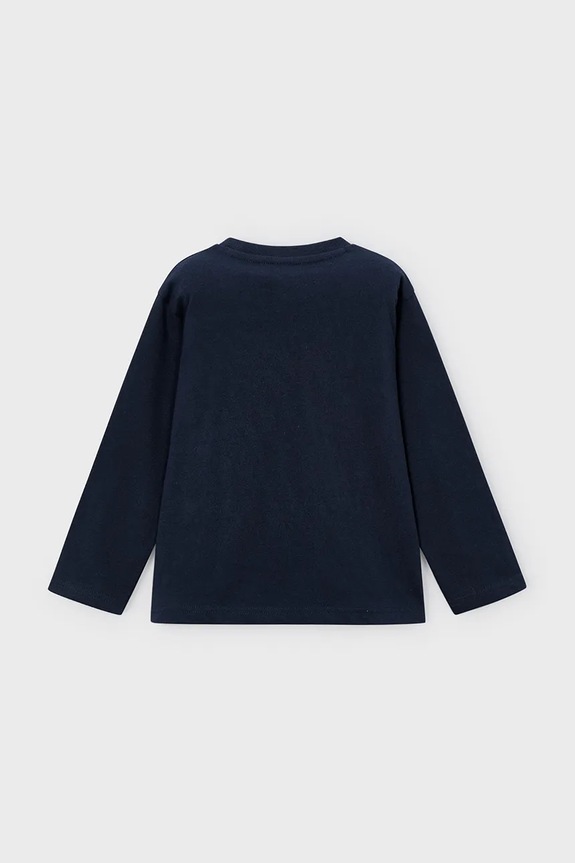 Mayoral longsleeve bawełniany dziecięcy 4086.5D.Mini.9BYA granatowy AW25