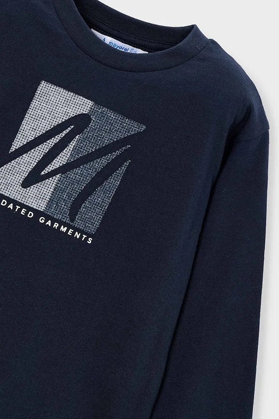 Chłopiec Mayoral longsleeve bawełniany dziecięcy 4086.5D.Mini.9BYA granatowy