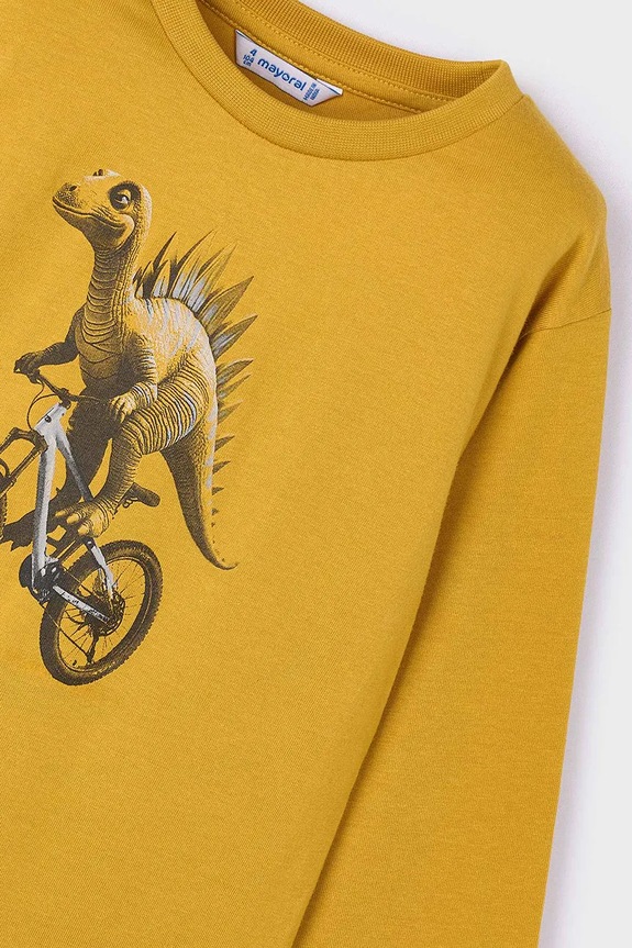 Mayoral longsleeve bawełniany dziecięcy żółty 4087.5E.Mini.9BYA