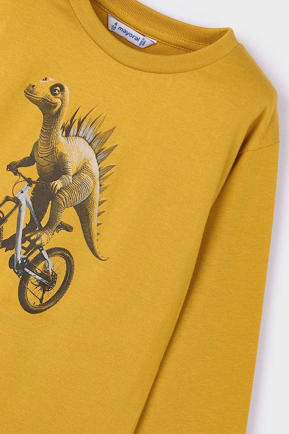 Mayoral longsleeve bawełniany dziecięcy żółty 4087.5E.Mini.9BYA