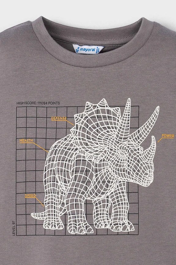 Mayoral longsleeve bawełniany dziecięcy szary 4088.5E.Mini.9BYA