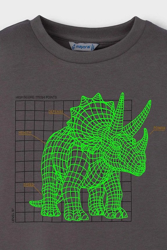 Mayoral longsleeve bawełniany dziecięcy 4088.5E.Mini.9BYA szary