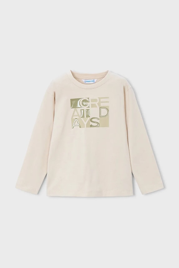 Παιδικό βαμβακερό μακρυμάνικο Mayoral στάμπα μπεζ 4095.5H.Mini.9BYA