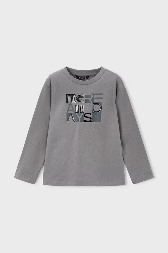 Παιδικό βαμβακερό μακρυμάνικο Mayoral 4095.5H.Mini.9BYA γκρί AW25