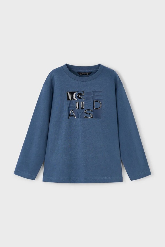 Mayoral longsleeve din bumbac pentru copii print albastru 4095.5H.Mini.9BYA