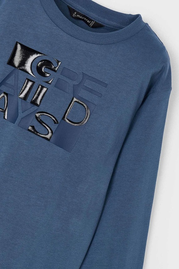 Băieți Mayoral longsleeve din bumbac pentru copii 4095.5H.Mini.9BYA albastru
