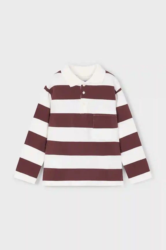 Detské polo tričko s dlhým rukávom Mayoral 4119.5A.Mini.9BYA červená AW25