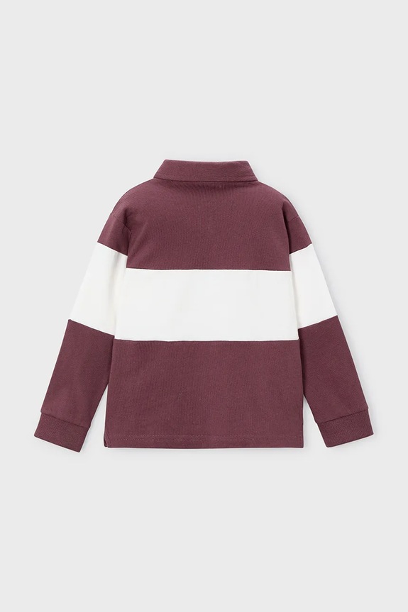 Bavlnené polo tričko s dlhým rukávom Mayoral 4121.5F.Mini.9BYA burgundské AW25