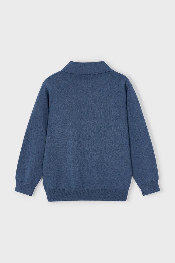 Detské polo tričko s prímesou vlny Mayoral 4122.5G.Mini.9BYA modrá AW25