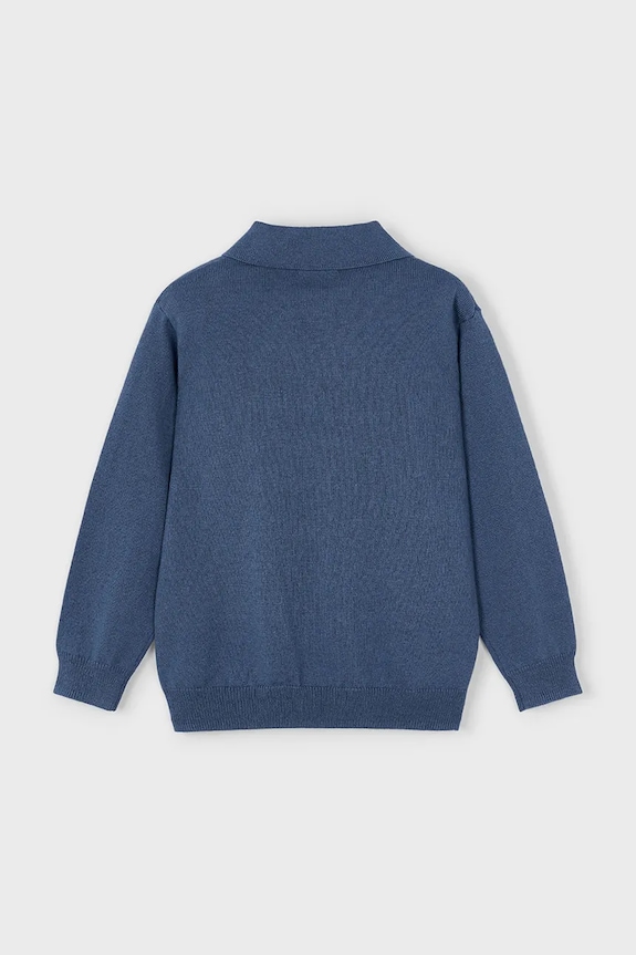 Detské polo tričko s prímesou vlny Mayoral 4122.5G.Mini.9BYA modrá AW25