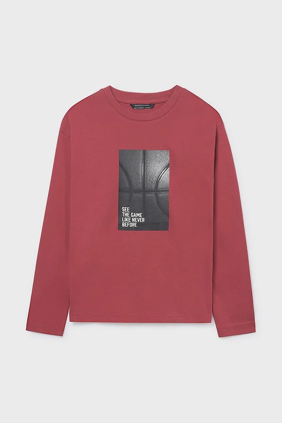Mayoral longsleeve bawełniany 7002.7A.Junior.9BYA czerwony AW25