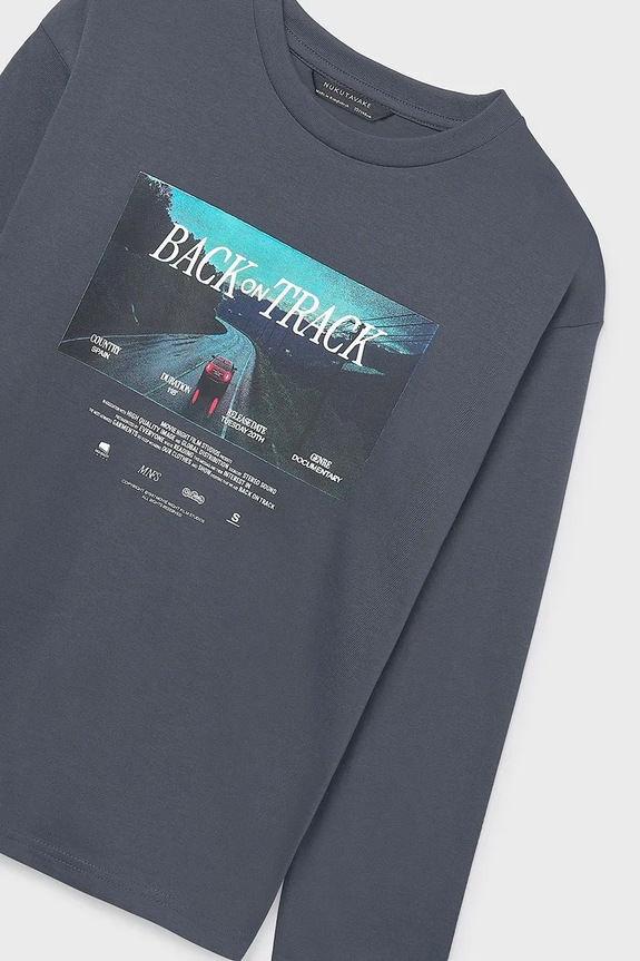 Αγορίστικα Βαμβακερή μπλούζα με μακριά μανίκια Mayoral 7003.7A.Junior.9BYA μπλε