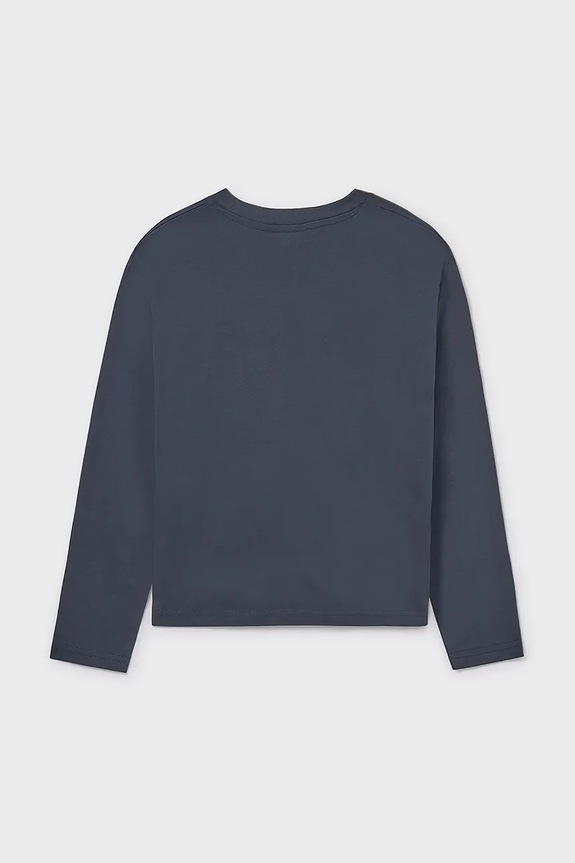 Chłopiec Mayoral longsleeve bawełniany 7005.7A.Junior.9BYA granatowy