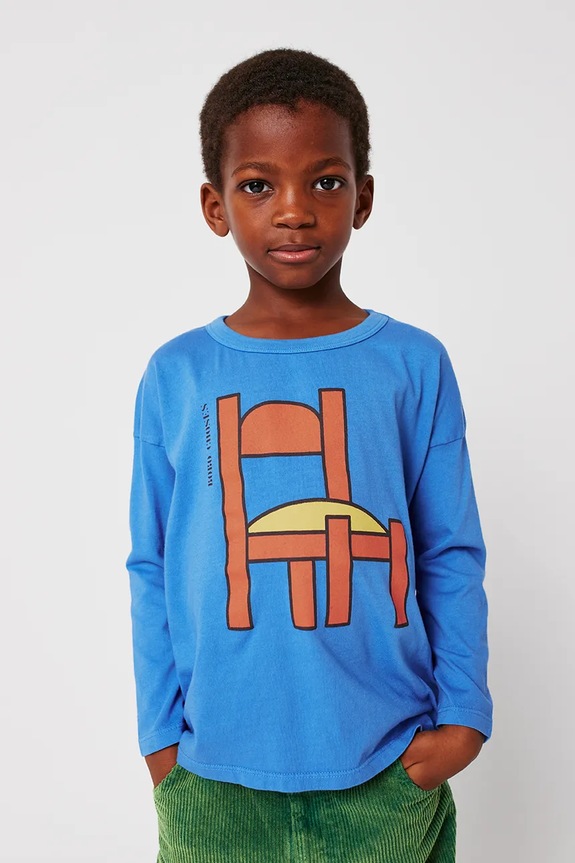 Bobo Choses longsleeve in cotone noenati Chair prodotto per bambini blu 225AC006