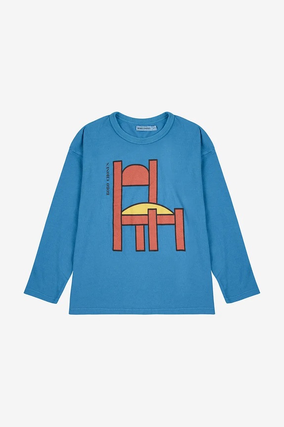 Bobo Choses longsleeve in cotone noenati Chair 225AC006 blu AW25