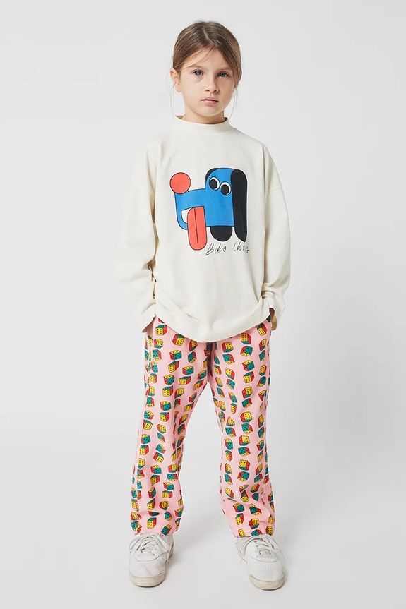 Bobo Choses longsleeve bawełniany dziecięcy Doggy Mate 225AC022 biały