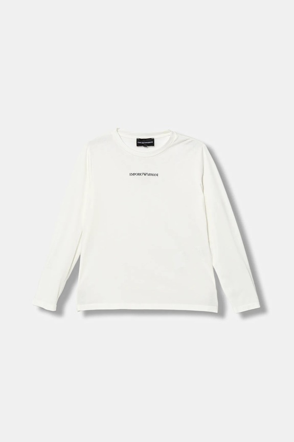 Дитячий бавовняний лонгслів Emporio Armani бавовна білий EB000420.AF15013