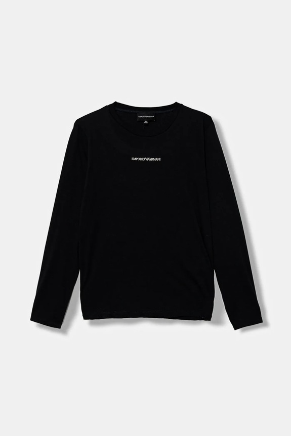 Detská bavlnená košeľa s dlhým rukávom Emporio Armani bavlna tmavomodrá EB000420.AF15013