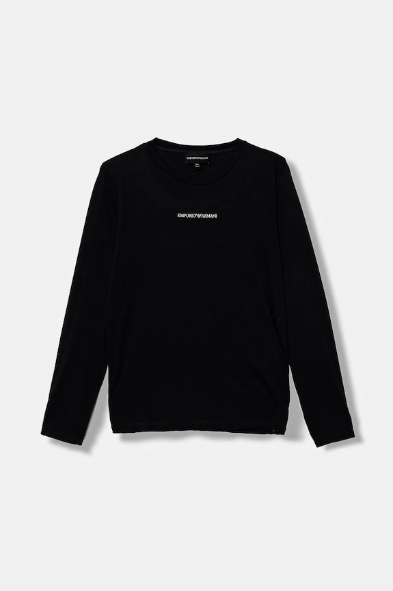 Detská bavlnená košeľa s dlhým rukávom Emporio Armani bavlna tmavomodrá EB000420.AF15013