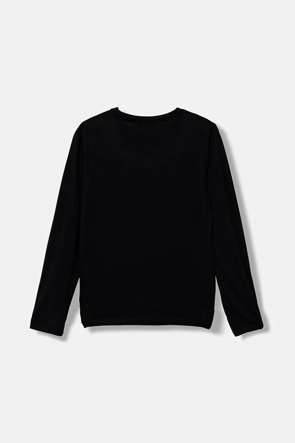 Detská bavlnená košeľa s dlhým rukávom Emporio Armani EB000420.AF15013 tmavomodrá SS26