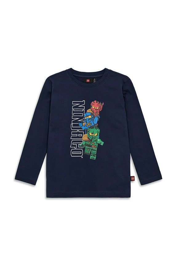 Lego longsleeve bawełniany dziecięcy LWTAFFY 622 nadruk granatowy 11011248